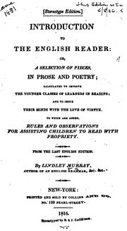 Cover of: Introduction to the English reader by Lindley Murray