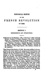 Cover of: An historical sketch of the French revolution of 1848