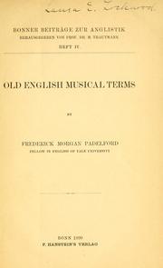 Cover of: Old English musical terms.