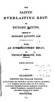 Cover of: The Saints' Everlasting Rest by Richard Baxter, Benjamin Fawcett