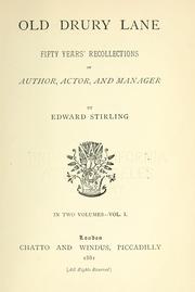 Cover of: Old Drury lane by Edward Stirling