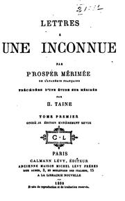 Cover of: Lettres à une inconnue