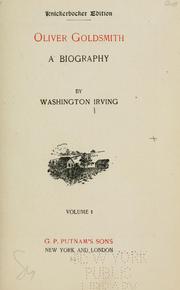 Cover of: Oliver Goldsmith by Washington Irving