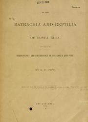 On the Batrachia and Reptilia of Costa Rica by Edward Drinker Cope