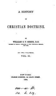 Cover of: A history of Christian doctrine
