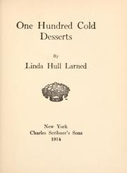 Cover of: One hundred cold desserts