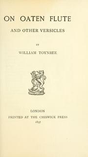 Cover of: On oaten flute by William Toynbee