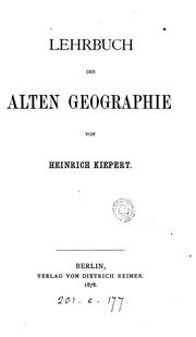 Cover of: Lehrbuch der alten Geographie