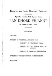 Cover of: Book of the Irish Historic Pageant: Episodes from the Irish Pageant Series ... by Anne Abbot Throop Craig