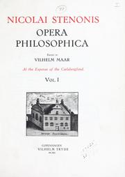 Cover of: Opera philosophica.: Edited by Vilhelm Maar.  At the expense of the Carlsbergfond.