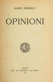 Cover of: Opinioni by Mario Missiroli