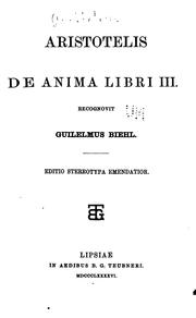 Cover of: De anima, libri iii by Aristotle