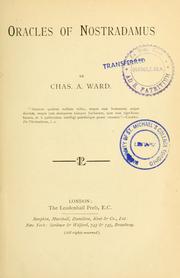 Cover of: Oracles of Nostradamus by Ward, Charles A.
