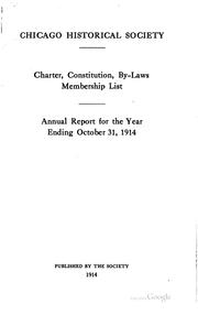 Cover of: Charter, Constitution, By-laws, Membership List, Annual Report