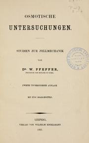 Cover of: Osmotische Untersuchungen: Studien zur Zellmechanik.