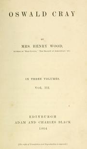 Cover of: Oswald Cray by Mrs. Henry Wood, Mrs. Henry Wood