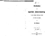 Cover of: Geschichte des ungarischen Insurrectionskrieges in den Jahren 1848 und 1849 I, 2: Mit Karten und Plänen