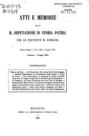 Atti e memorie by Deputazione di storia patria per le province di Romagna