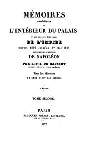 Cover of: Mémoires anecdotiques sur l'intérieur du palais et sur quelques événemens de ...