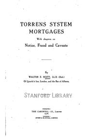 Cover of: Torrens System Mortgages: With Chapters on Notice, Fraud and Caveats