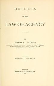 Cover of: Outlines of the law of agency