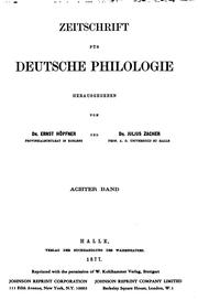 Zeitschrift für deutsche Philologie by Werner Besch