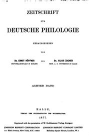 Cover of: Zeitschrift für deutsche Philologie by Werner Besch