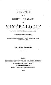 Bulletin by Société française de minéralogie et de cristallographie