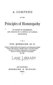 Cover of: A Compend of the principles of homoeopathy