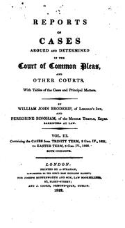 Cover of: Reports of Cases Argued and Determined in the Court of Common Pleas, and Other Courts