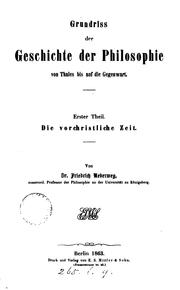 Cover of: GRUNDRISS DER GESCHICHTE DER PHILOSOPHIE by DR. FRIEDRICH UBERWEG