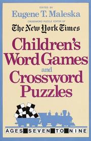 Cover of: Children's Word Games and Crossword Puzzles Volume 1: For Ages 7-9 (Other)