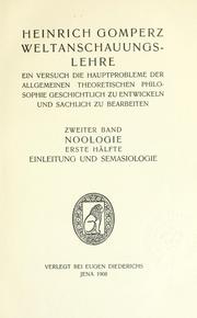 Weltanschauungslehre by Heinrich Gomperz