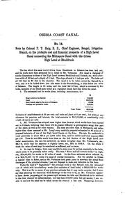 Papers Relating to the Orissa Coast Canal by India Public Works Dept