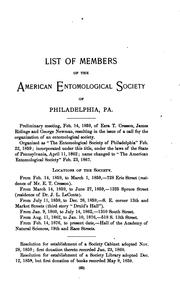 Cover of: Transactions of the American Entomological Society. by American Entomological Society, American Entomological Society