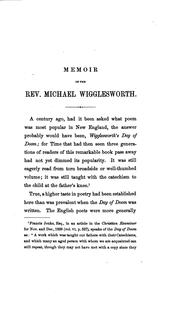 Cover of: Memoir of Rev. Michael Wigglesworth: Author of The Day of Doom