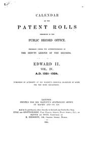 Cover of: Calendar of the Patent Rolls Preserved in the Public Record Office