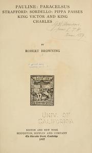 Cover of: Pauline. by Robert Browning