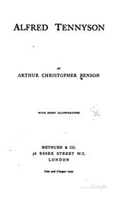 Cover of: Alfred Tennyson by Arthur Christopher Benson