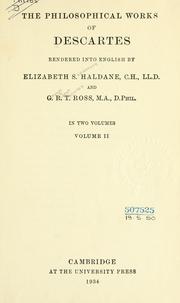 Cover of: Philosophical works: translated by Elizabeth S. Haldane and G.R.T. Ross.