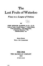 Cover of: The Lost Fruits of Waterloo: Views on a League of Nations