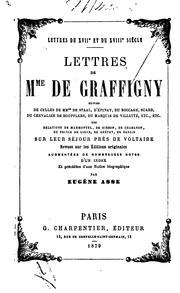 Cover of: Lettres de Mme de Graffigny by Eugène Asse