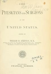 Cover of: The physicains and surgeons of the United States.