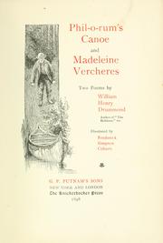 Cover of: Phil-o-rum's canoe ; and, Madeleine Vercheres: two poems