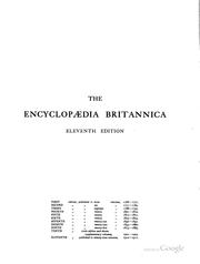 The Encyclopædia Britannica by Hugh Chisholm