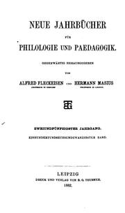 Cover of: Neue Jahrbücher für Philologie und paedagogik by Alfredus Fleckeisen , Hermann Masius