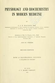 Cover of: Physiology and biochemistry in modern medicine