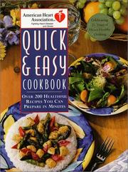 Cover of: Quick and easy cookbook by American Heart Association