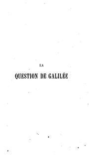 Cover of: La question de Galilée, les faits et leurs conséquences