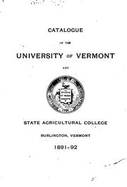 Cover of: Catalogue by Burlinton Vermont University